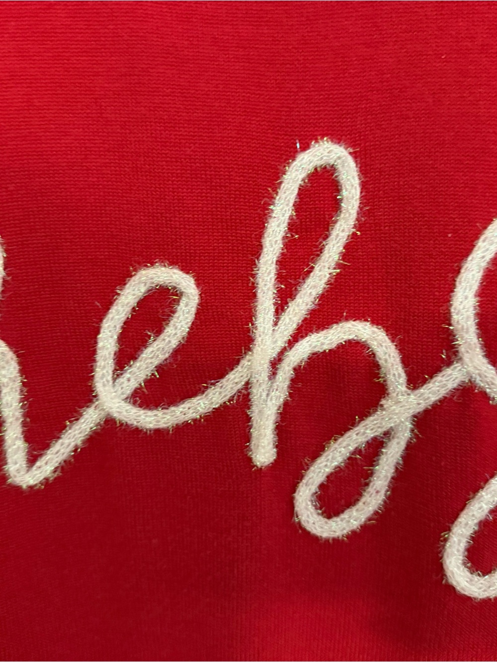 Queen of Sparkles RedSweater with Blue Trim and Rebs Detail - Picture 4 of 4